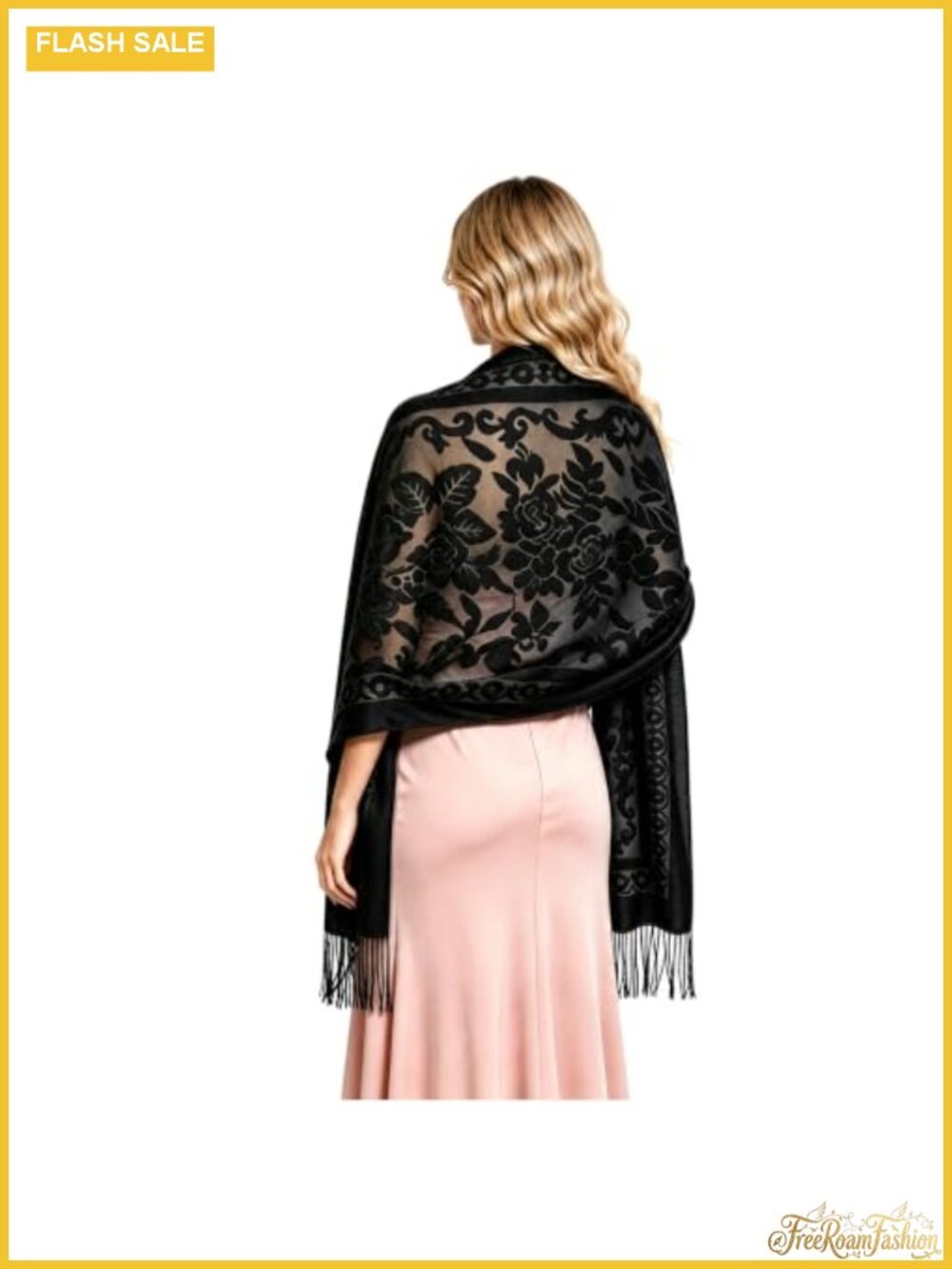 Lace Velvet Shawl Wrap Wedding Evening Bridesmaid Scarf Fringe